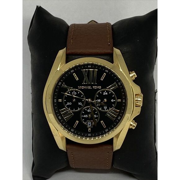 Michael Kors Bradshaw MK5739 Womens Brown Leather Analog Dial Quartz Watch XR224 - Picture 3 of 12